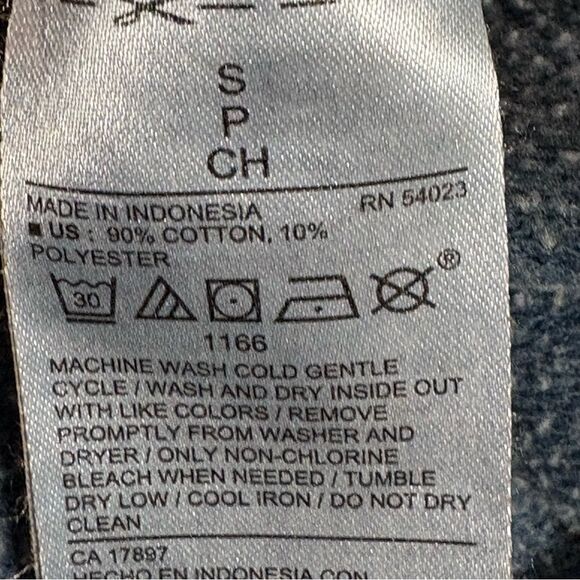 Old Navy Crop Sweatshirt Women’s Small Blue Mock Neck Drop Shoulder. - Picture 8 of 9